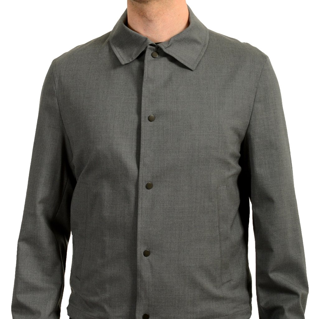 Hugo Boss Men's "Carbyn" Gray Wool Button Down Jacket Us 38r It 48r